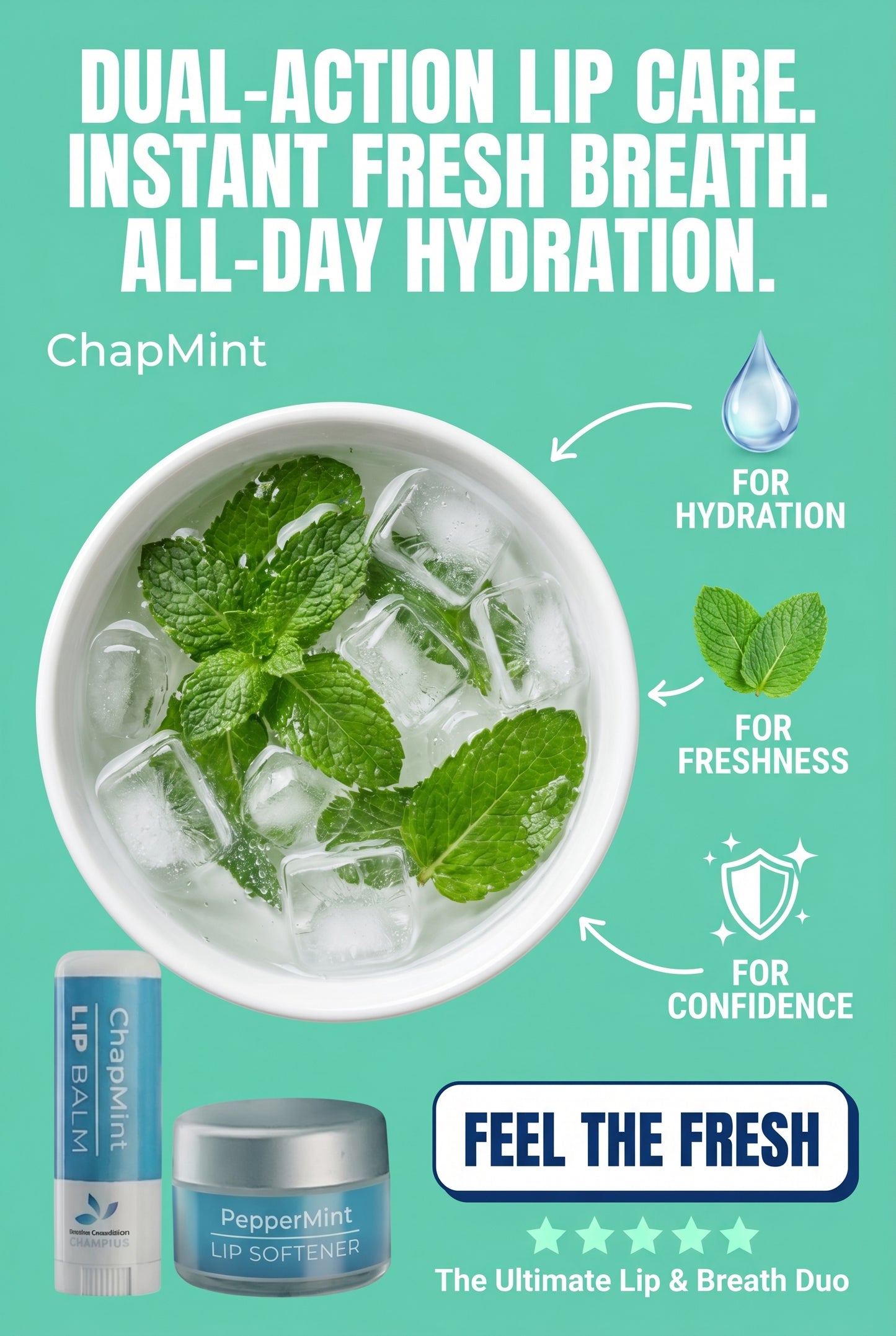 PepperMint Lip Softner, Balm & Breath Freshner