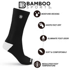 Premium Bamboo Rayon Crew Socks - 3 Pair and 6 Pair Packs Available