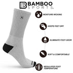 Premium Bamboo Rayon Crew Socks - 3 Pair and 6 Pair Packs Available